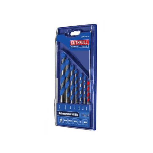 Faithfull Multi Construction Drill Set, 7 Piece