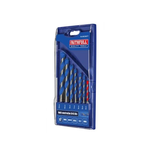 Faithfull Multi Construction Drill Set, 7 Piece