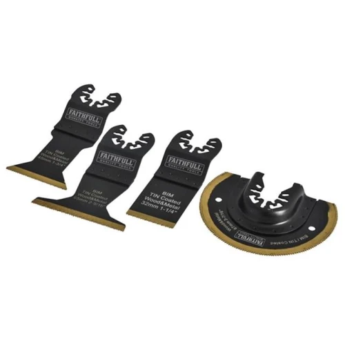 Faithfull Multi Purpose Titanium Blade 4pc Set
