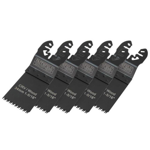 Faithfull Multi-Functional Tool Flush Wood Blade Side Set 34mm Pack of 5