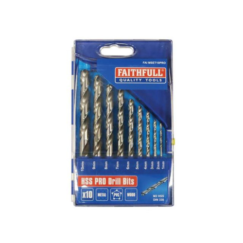 Faithfull HSS Drill Bit Set of 10 M2 1 - 10mm