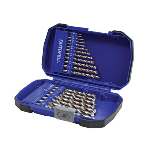 Faithfull Cobalt HSS Drill Set M35 1-10mm 19 Piece