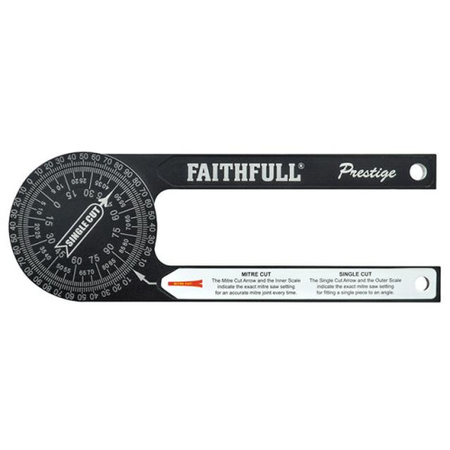 Faithfull Prestige Mitre Saw Protractor Black Aluminium