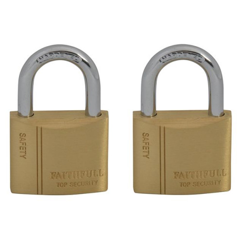 Faithfull Brass Padlock Keyed Alike 2 x 40mm