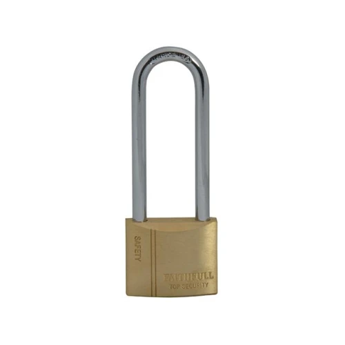 Faithfull Brass Padlock 40mm Long Shackle 3 Keys