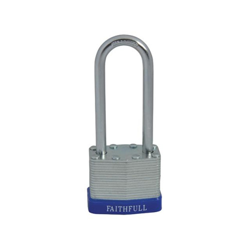 Faithfull Laminated Steel Padlock 40mm Long Shackle 3 Keys