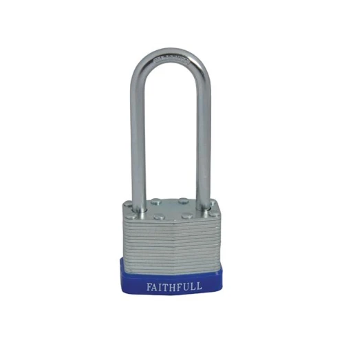 Faithfull Laminated Steel Padlock 40mm Long Shackle 3 Keys