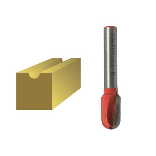 Faithfull Router Bit TCT Radius 5.0mm x 18mm 1/4in Shank