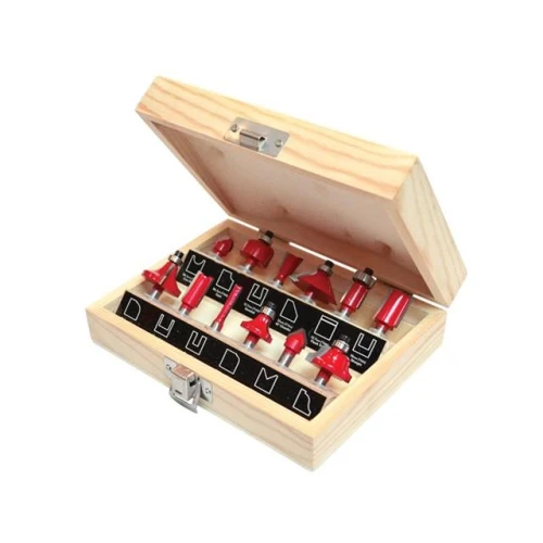 Faithfull Router Bit Set of 12 TCT 1/4in Shank