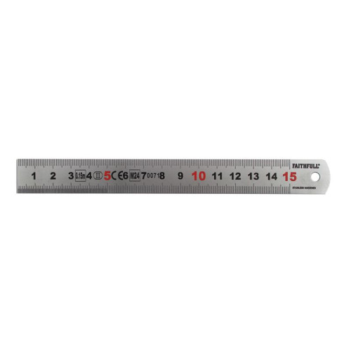 Faithfull Matt Silver Measuring Rule 150mm