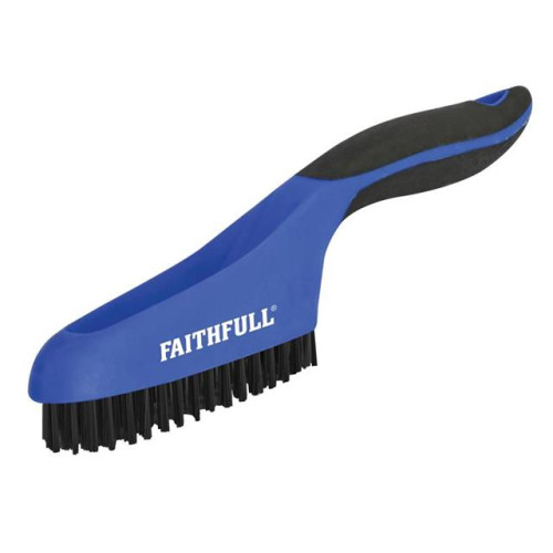 Faithfull Scratch Brush Soft Grip 4 x 16 Row Plastic