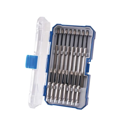 Faithfull Long Impact Bit Set in Case, 16 Piece
