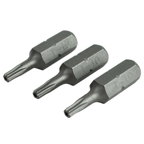 Faithfull Security S2 Grade Steel Screwdriver Bits T10SÂ xÂ 25mm (Pack 3)