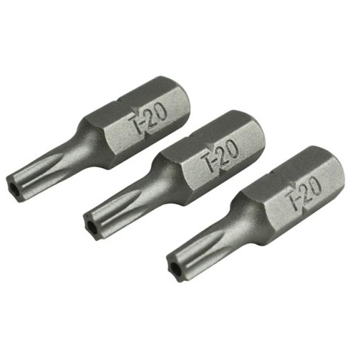 Faithfull Security S2 Grade Steel Screwdriver BitsÂ T20SÂ xÂ 25mm (Pack 3)