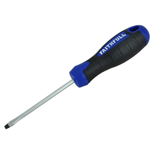Faithfull Slotted Flared Soft Grip Screwdriver 75mm x 4mm