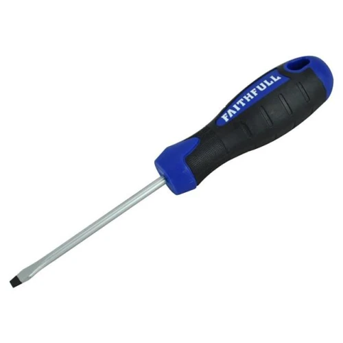 Faithfull Slotted Flared Soft Grip Screwdriver 75mm x 4mm