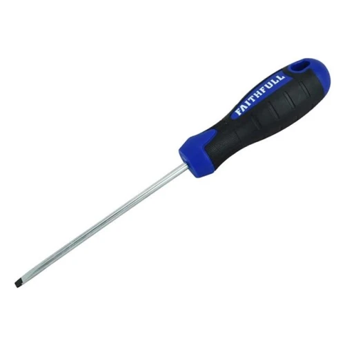 Faithfull Slotted Parallel Soft Grip Screwdriver 100mm x 4mm