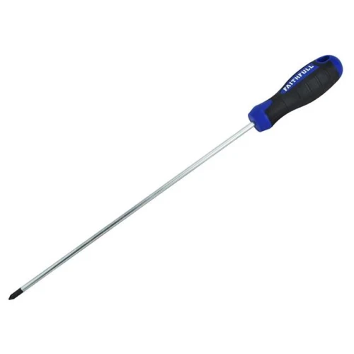 Faithfull Pozidriv Soft Grip Screwdriver PZ1 x 250mm Long Reach