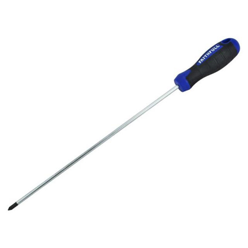 Faithfull Pozidriv Soft Grip Screwdriver PZ2 x 250mm Long Reach