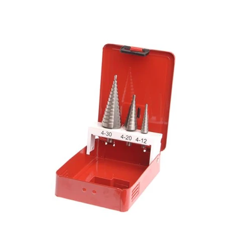 Faithfull HSS Step Drill Bit Set 3 Piece Set 4mm to 30mm