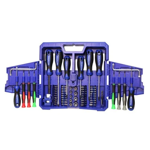 Faithfull Fold Out Screwdriver & Bit Set, 63 Piece