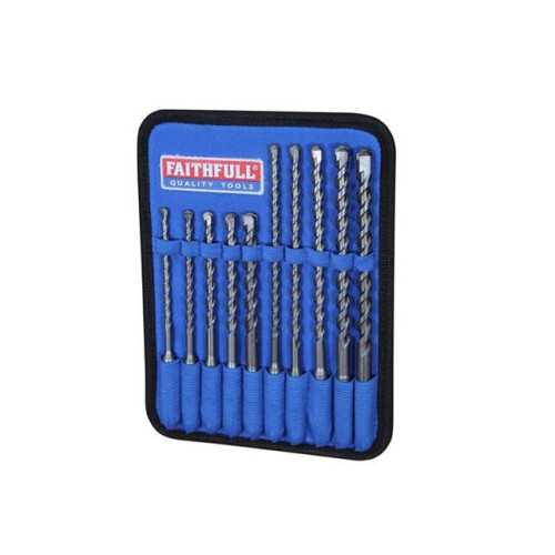 Faithfull SDS Plus Drill Bit Set, 10 Piece