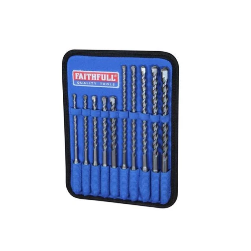 Faithfull SDS Plus Drill Bit Set, 10 Piece