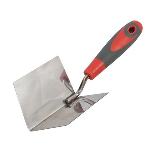 Faithfull Internal Corner Trowel Stainless Steel Soft Grip Handle 4 x 3 x 3in