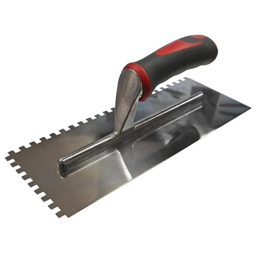 Faithfull Notched Trowel 6mm Stainless Steel Soft Grip Handle 11 x 4.1/2in