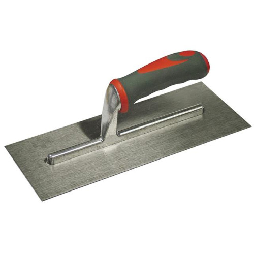 Faithfull Plasterers Trowel Stainless Steel Soft Grip Handle 11in x 4.3/4in