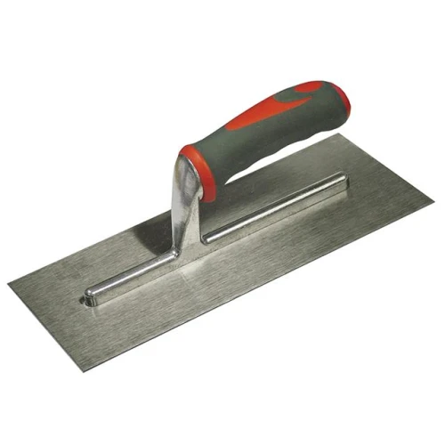 Faithfull Plasterers Trowel Stainless Steel Soft Grip Handle 13in x 5 in
