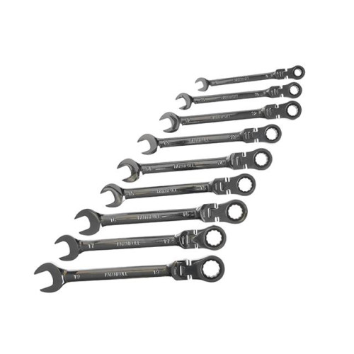 Faithfull Ratchet Combination Spanner Flex Head Set of 9