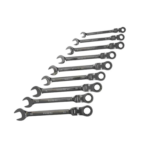 Faithfull Ratchet Combination Spanner Flex Head Set of 9