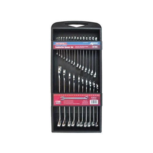 Faithfull Chrome Vanadium Comb Spanner Set of 25 Metric 6 to 32mm