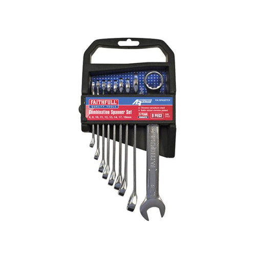Faithfull Combination Spanner CV Set of 9 6-19mm