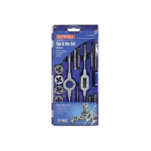 Faithfull Metric Tap & Die Set - Carbon Steel (21 Piece)