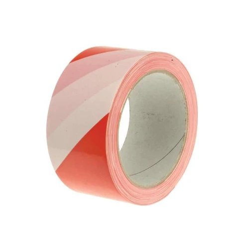 Faithfull Economy Self-Adhesive Hazard&Acirc;&nbsp;Tape&Acirc;&nbsp;Red/White 50mm x 33m