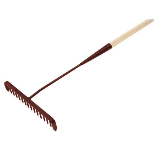 Faithfull 16 Round Teeth Tarmac Rake - Wooden Handled