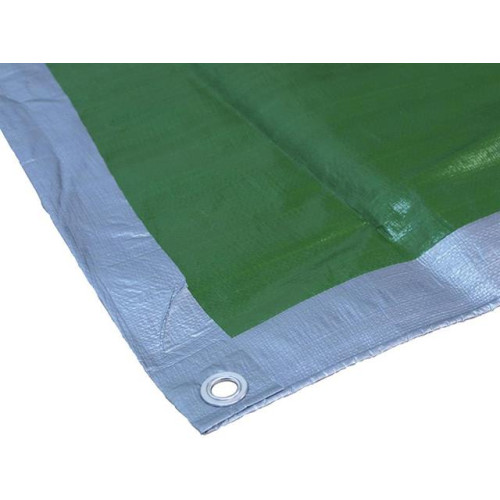 Faithfull Tarpaulin Green/Silver 5.4 x 3.6m (18 x 12ft) 80gsm
