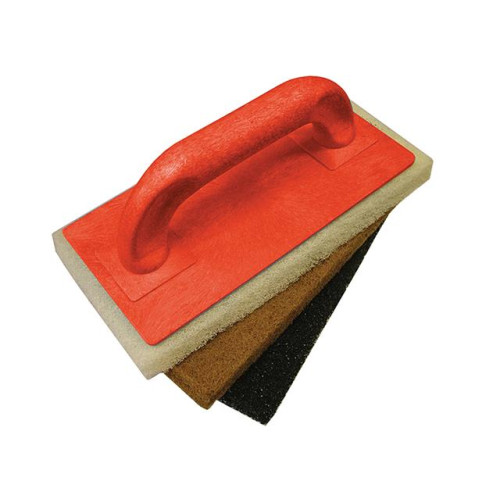 Faithfull Scouring Pad Holder + Fine Medium & Coarse Pads