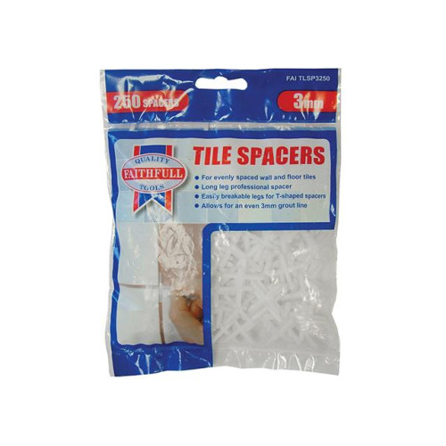 Faithfull Tile Spacer Long Leg 3mm Bag of 250