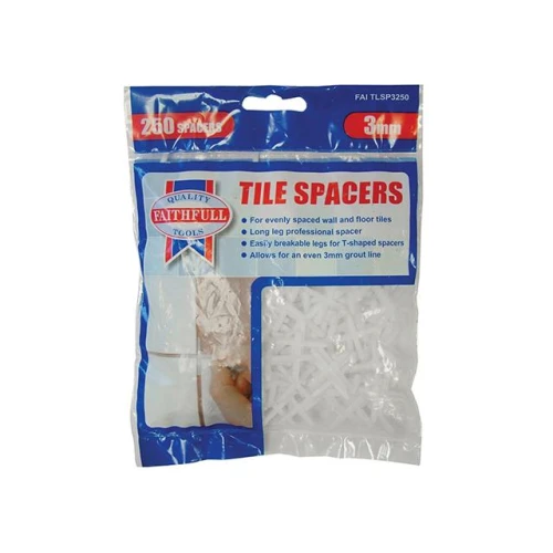 Faithfull Tile Spacer Long Leg 3mm Bag of 250