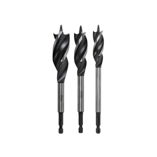 Faithfull Tri-Point Speed Auger Bit Set, 3 Piece