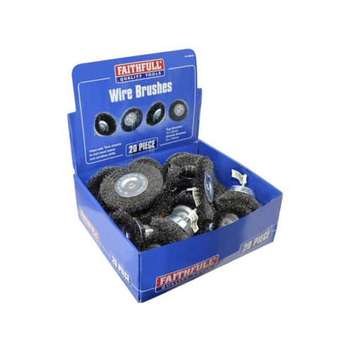 Faithfull Wire Brush Assortment 20 piece