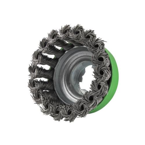 Faithfull X-LOCK Wire Cup Brush Twist Knot 75mm M14x2, 0.50mm Stainless Steel Wire