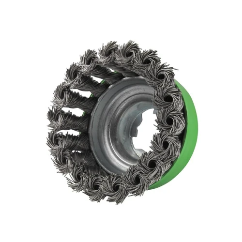 Faithfull X-LOCK Wire Cup Brush Twist Knot 75mm M14x2, 0.50mm Stainless Steel Wire