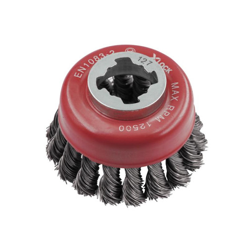 Faithfull X-LOCK Wire Cup Brush Twist Knot 75mm M14x2, 0.50mm Steel Wire