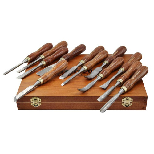 Faithfull Wood Carving Chisels Set in Case, 12 Piece