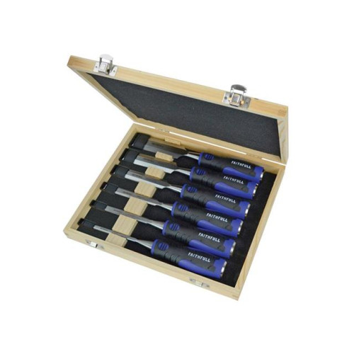 Faithfull Soft Grip Chisel Set + Storage Box, 6 Piece