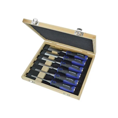 Faithfull Soft Grip Chisel Set + Storage Box, 6 Piece